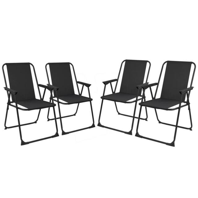 Gr8 Garden Set Of 4 Folding Garden Chair in Black - image 1