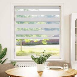 Berkfield Home Zebra Blind White 115x150 cm Fabric Width 110.9 cm Polyester - thumbnail 1