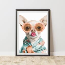 60 SECOND MAKEOVER Chihuahua Lipstick Print Wall Art Poster - Size: A4 - thumbnail 1