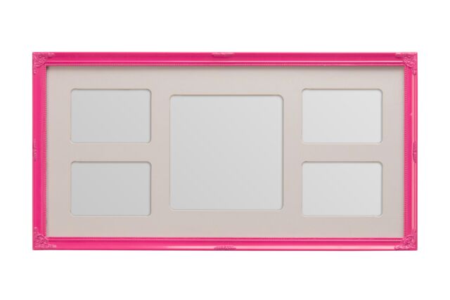 Orsina Pink Multi-Photo Display with 5 Picture Frames, Polyresin Wall Photo Holder, Versatile Photo Collage Frame - image 1