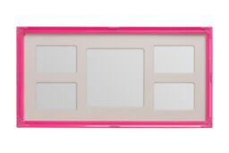 Orsina Pink Multi-Photo Display with 5 Picture Frames, Polyresin Wall Photo Holder, Versatile Photo Collage Frame