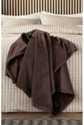 Helena Springfield 'Snug' Fleece Throw in Chocolate - Size: 140 cm x 180 cm - thumbnail 2