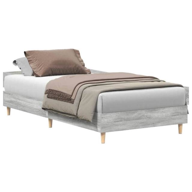 Berkfield Home Bed Frame No Mattress Grey Sonoma 100x200 cm Engineered Wood - image 1