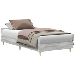 Berkfield Home Bed Frame No Mattress Grey Sonoma 100x200 cm Engineered Wood - thumbnail 1
