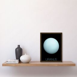 Artery8 NASA Our Solar System Uranus Planet Voyager 2 Image Artwork Framed Wall Art Print A4 in Brown - thumbnail 2