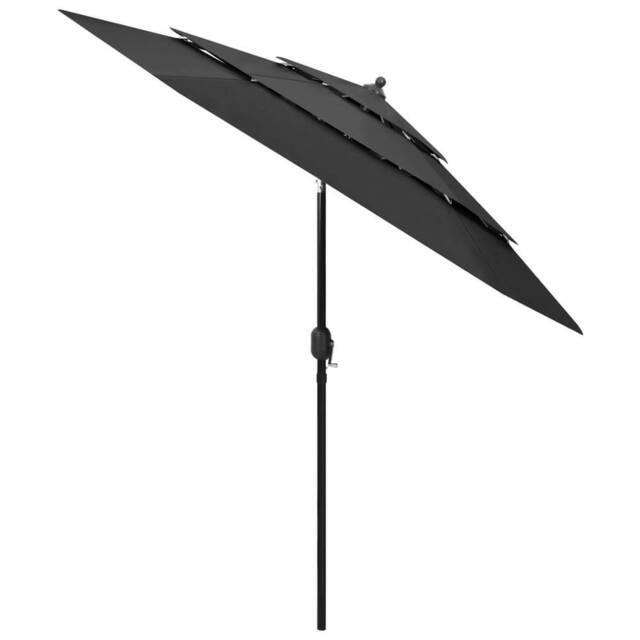 Berkfield Home 3-Tier Parasol with Aluminium Pole Anthracite 2.5 m in Charcoal - image 1