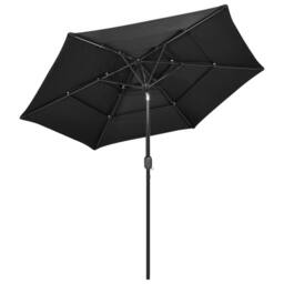 Berkfield Home 3-Tier Parasol with Aluminium Pole Anthracite 2.5 m in Charcoal - thumbnail 3