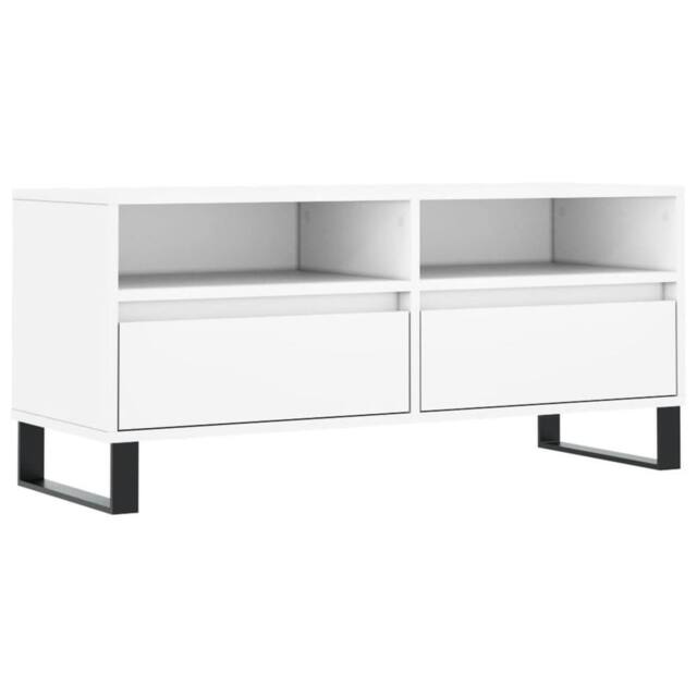 Berkfield Home TV Cabinet White 100x34.5x44.5 cm Engineered Wood - image 1