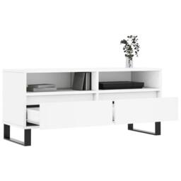 Berkfield Home TV Cabinet White 100x34.5x44.5 cm Engineered Wood - thumbnail 4