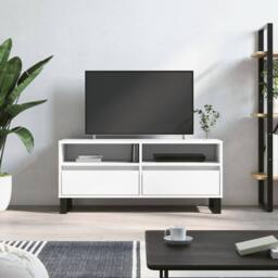 Berkfield Home TV Cabinet White 100x34.5x44.5 cm Engineered Wood - thumbnail 2