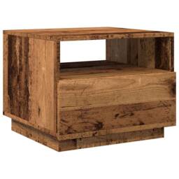 Berkfield Home Coffee Table with LED Lights Old Wood 50x49x40 cm in Brown - Size: 50 x 49 x 40 cm - thumbnail 3