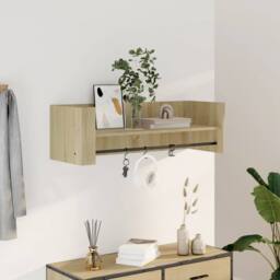 Berkfield Home Wall Shelf Sonoma Oak 100x35x30.5 cm Engineered Wood in Light Brown - thumbnail 1