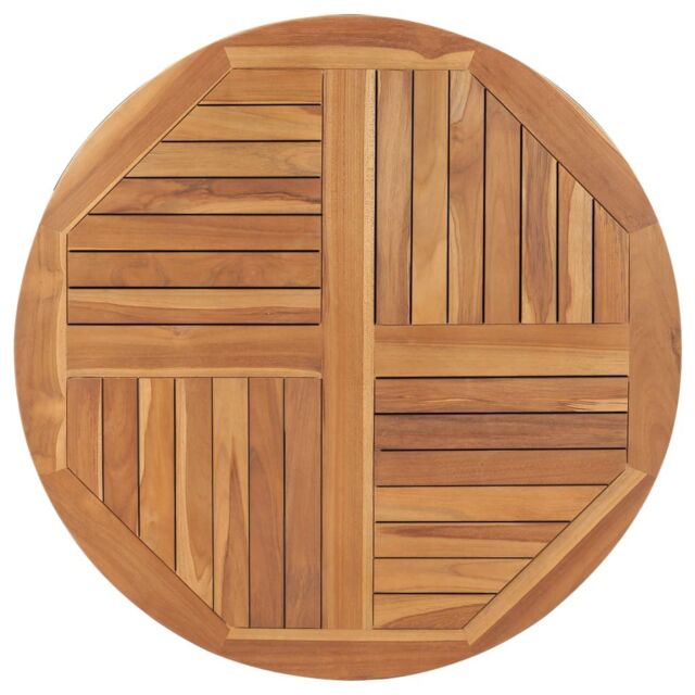 Berkfield Home Table Top Solid Teak Wood Round 2.5 cm 90 cm in Brown - image 1