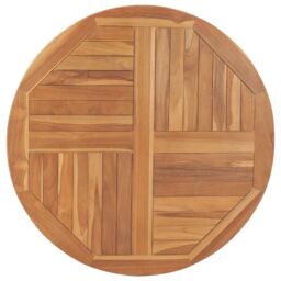 Berkfield Home Table Top Solid Teak Wood Round 2.5 cm 90 cm in Brown - thumbnail 2
