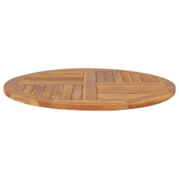 Berkfield Home Table Top Solid Teak Wood Round 2.5 cm 90 cm in Brown - thumbnail 3