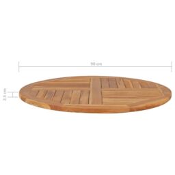 Berkfield Home Table Top Solid Teak Wood Round 2.5 cm 90 cm in Brown - thumbnail 6