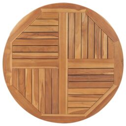Berkfield Home Table Top Solid Teak Wood Round 2.5 cm 90 cm in Brown