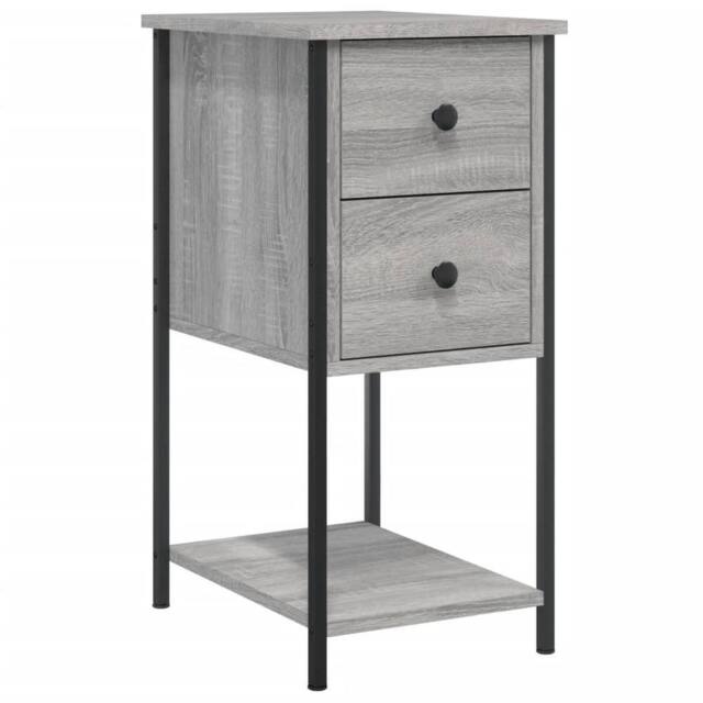 Berkfield Home Durable Bedside Cabinets 2 pcs Grey Sonoma 32x42x70 cm Engineered Wood - Size: 32 x 42 x 70 cm - image 1