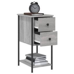 Berkfield Home Durable Bedside Cabinets 2 pcs Grey Sonoma 32x42x70 cm Engineered Wood - Size: 32 x 42 x 70 cm - thumbnail 5