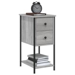 Berkfield Home Durable Bedside Cabinets 2 pcs Grey Sonoma 32x42x70 cm Engineered Wood - Size: 32 x 42 x 70 cm - thumbnail 4