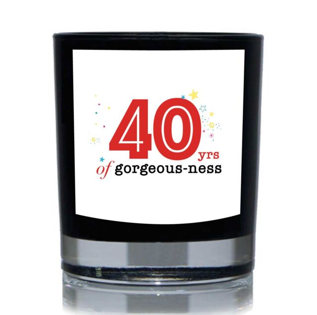 60 SECOND MAKEOVER 40 Years Gorgeous-ness Funny 20cl Candle in Black