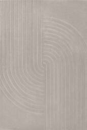THE RUGS Vikosa Arcura Wool Rug Abstract Living Room in Light Grey - Size: 150 cm diameter - thumbnail 1