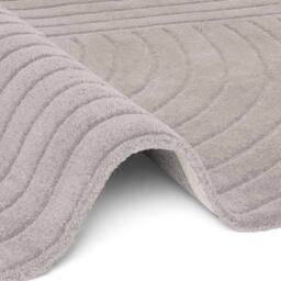 THE RUGS Vikosa Arcura Wool Rug Abstract Living Room in Light Grey - Size: 150 cm diameter - thumbnail 8