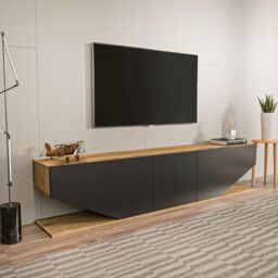 Decorotika Pearl TV Stand TV Unit for TVs up to 71 inch in Light Brown - thumbnail 2