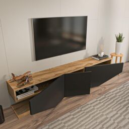 Decorotika Pearl TV Stand TV Unit for TVs up to 71 inch in Light Brown - thumbnail 4