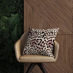 Warren Reed - Designer Leopard Hide Outdoor Cushion in Brown - Size: 45 cm x 45 cm - thumbnail 2