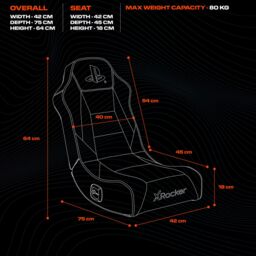 X Rocker PlayStation Geist Floor Rocker Gaming Chair for Kids in White - thumbnail 5