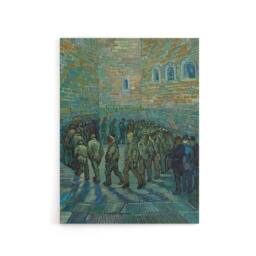 "Artery8 Penitentiary Prisoners Exercising Van Gogh Canvas Wall Art in Blue - Size: W18"" x H24""" - thumbnail 1