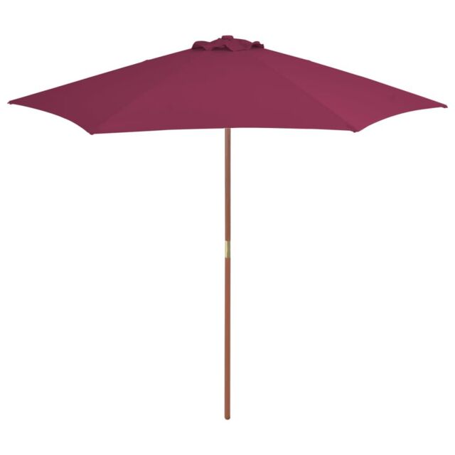 Berkfield Home Outdoor Parasol with Wooden Pole 270 cm Bordeaux Red - image 1
