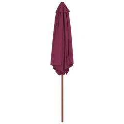 Berkfield Home Outdoor Parasol with Wooden Pole 270 cm Bordeaux Red - thumbnail 3
