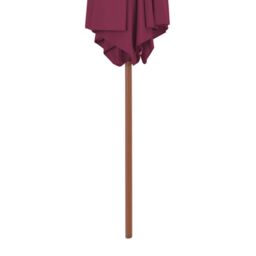 Berkfield Home Outdoor Parasol with Wooden Pole 270 cm Bordeaux Red - thumbnail 4
