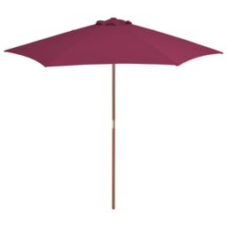 Berkfield Home Outdoor Parasol with Wooden Pole 270 cm Bordeaux Red - thumbnail 1