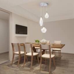 NIVOR 3 LED G9 Light Glass Cluster Globe Adjustable Hanging Pendant 3000k in Clear - thumbnail 6
