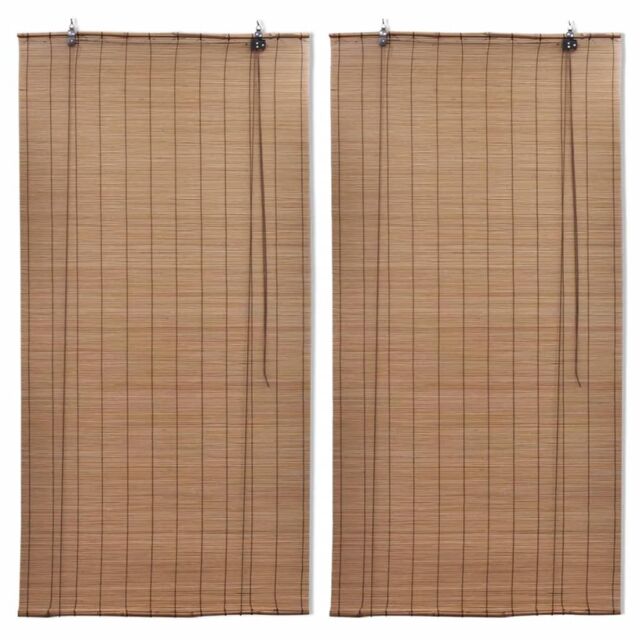 Berkfield Home Bamboo Roller Blinds 2 pcs 100 x 160 cm Brown