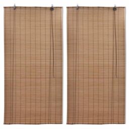 Berkfield Home Bamboo Roller Blinds 2 pcs 100 x 160 cm Brown