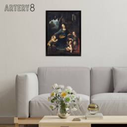 "Artery8 The Virgin of the Rocks da Vinci Vintage Black Framed Canvas Wall Art in Brown - Size: W12"" x H16""" - thumbnail 3