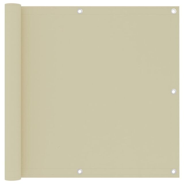 Berkfield Home Balcony Screen Cream 90x500 cm Oxford Fabric in Beige - image 1