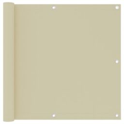 Berkfield Home Balcony Screen Cream 90x500 cm Oxford Fabric in Beige - thumbnail 1