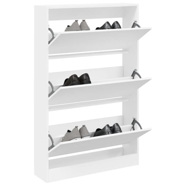 Berkfield Home Shoe Cabinet White 80x21x125.5 cm Engineered Wood - image 1