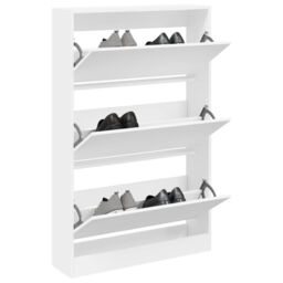 Berkfield Home Shoe Cabinet White 80x21x125.5 cm Engineered Wood