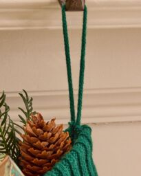 Dibor Set of 4 Green Chunky Knit Xmas Gift Decoration Christmas Stocking - Size: 4 Pack - thumbnail 4