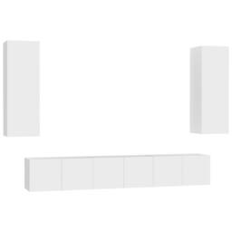 Berkfield Home 5 Piece TV Cabinet Set White Engineered Wood - thumbnail 2