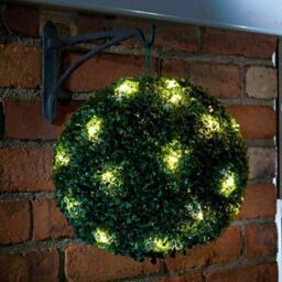 MANTRARAJ 28CM Solar Powered Topiary Ball 20 LED Flower Lights Garden Decoration in Green - thumbnail 1