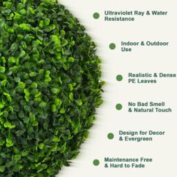 MANTRARAJ 28CM Solar Powered Topiary Ball 20 LED Flower Lights Garden Decoration in Green - thumbnail 3