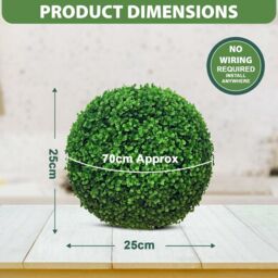 MANTRARAJ 28CM Solar Powered Topiary Ball 20 LED Flower Lights Garden Decoration in Green - thumbnail 2