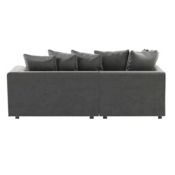 Furnishings For Less UK Brooklyn Plush Velvet 3 to 4 Seater L Shaped Corner Sofa Left Hand Facing in Grey - thumbnail 4